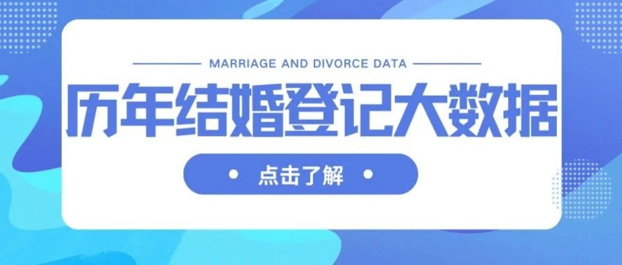 中國歷年結婚、離婚登記大數據！